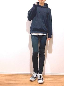 「CONVERSE（コンバース）のconverse コンバース ALL STAR HI オールスター ハイ 3206 BLACK(US)（スニーカー）」を使った、ほーぷ（NAOKI）さん（メンズ・180cm・20代）の秋コーディネート