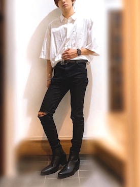 「韓国コーデ」｜「アイテム（アナログ腕時計）」を使った、ほーぷ（NAOKI）さん（メンズ・180cm）の夏コーディネート