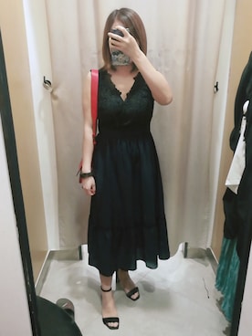 「JILL STUART（ジルスチュアート）のアイテム（ワンピース/ドレス、ブルー系）」を使った、bangshakelakaさん（レディース・158cm）の春コーディネート