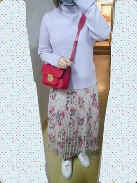 「bingxuのアイテム（ローファー、ホワイト系）」を使った、bangshakelakaさん（レディース・158cm）の冬コーディネート
