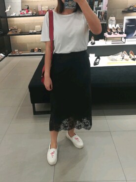 「spick and spanのアイテム（スカート、ブラック系）」を使った、bangshakelakaさん（レディース・158cm）の夏コーディネート