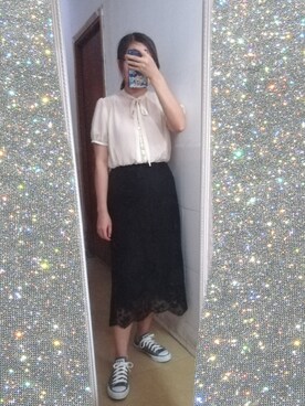 「DEICY（デイシー）のアイテム（シャツ/ブラウス、ベージュ系）」を使った、bangshakelakaさん（レディース・158cm）の秋コーディネート