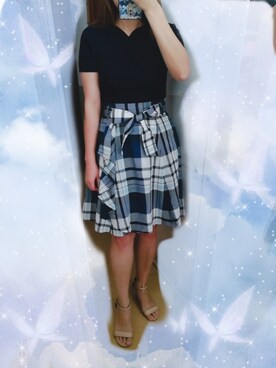 「BLUE LABEL CRESTBRIDGE（ブルーレーベルクレストブリッジ）のアイテム（ワンピース/ドレス、ブルー系）」を使った、bangshakelakaさん（レディース・158cm）の秋コーディネート