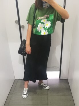 「SLOBE IENA（スローブイエナ）のアイテム（スカート、ブラック系）」を使った、bangshakelakaさん（レディース・158cm）の秋コーディネート