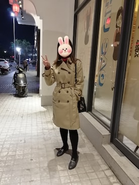 「mujiのアイテム（ジャケット/アウター、ベージュ系）」を使った、bangshakelakaさん（レディース・158cm）の冬コーディネート