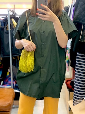 「MM6 Maison Margiela（ｴﾑｴﾑｼｯｸｽ ﾒｿﾞﾝ ﾏﾙｼﾞｪﾗ）のアイテム（シャツワンピース）」を使った、DAMIER_Osaka.Yumiさん（レディース・170cm）の夏コーディネート