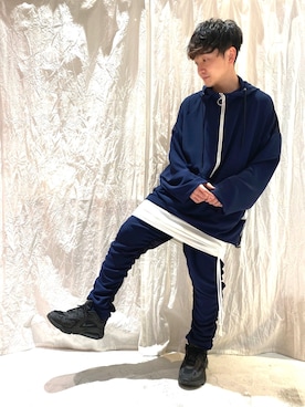「rovtski」｜「アイテム（パーカー）」を使った、rovtski_shimizuさん（メンズ・160cm）の春コーディネート