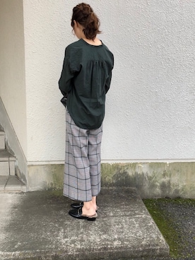 「襟抜きシャツ」｜a__yaさん（レディース・158cm）の秋コーディネート