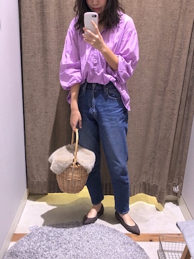 「ファーカゴバッグ」｜a__yaさん（レディース・158cm）の秋コーディネート