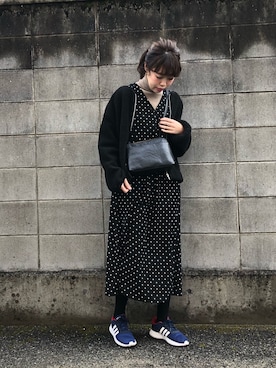 「リブタートルネック」｜「アイテム（ワンピース/ドレス）」を使った、a__yaさん（レディース・158cm）の冬コーディネート