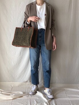 a__yaさんの「SMALL CHERRY L/S TEE / スモールチェリーロンTLS（KIRSH）」を使ったコーディネート