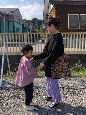 「reca（レカ）のゆったりラフな着心地◆超ビッグシルエットカットソー（Tシャツ/カットソー）」を使った、a__yaさん（レディース・158cm）の秋コーディネート