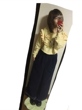 「切りっぱなし」｜「アイテム（その他シューズ）」を使った、てぃさん（レディース・152cm）の春コーディネート