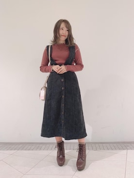 「メロウニット」｜マジェスティックレゴンららぽーとTOKYO-BAY店スタッフさん（レディース・156cm）の秋コーディネート