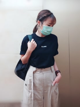 「CLANE（クラネ）のアイテム（バックパック/リュック）」を使った、じょえびさん（レディース・153cm）の夏コーディネート