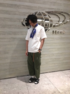 「BEAMS BOY（ビームスボーイ）のアイテム（パンツ）」を使った、しょーごさん（メンズ・163cm）の夏コーディネート