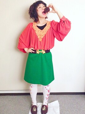 「Grimoire（グリモワール）のアイテム」を使った、KAZUYOさん（レディース・150cm）の春コーディネート