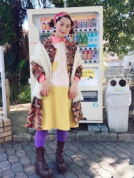 ワンピース イエロー系 を使った 冬コーデ の人気ファッションコーディネート 身長 141cm 150cm Wear