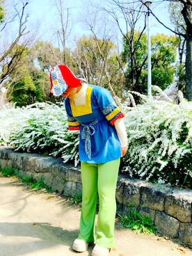 「リバーシブル」｜「アイテム（その他トップス）」を使った、KAZUYOさん（レディース・150cm）の春コーディネート