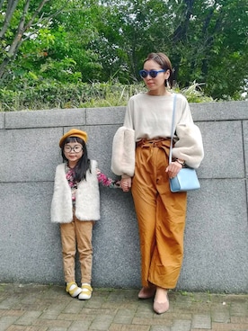 「アイテム（パンプス）」を使った、みっちゃんさん（キッズ・90cm）の秋コーディネート