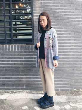 「日常」｜「アイテム（スラックス）」を使った、Tsaiさん（レディース・158cm）の秋コーディネート