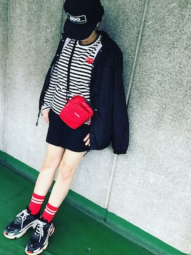 「UNDERCOVER（アンダーカバー）のアイテム（ナイロンジャケット）」を使った、ゆらゆらさん（レディース・153cm）の秋コーディネート