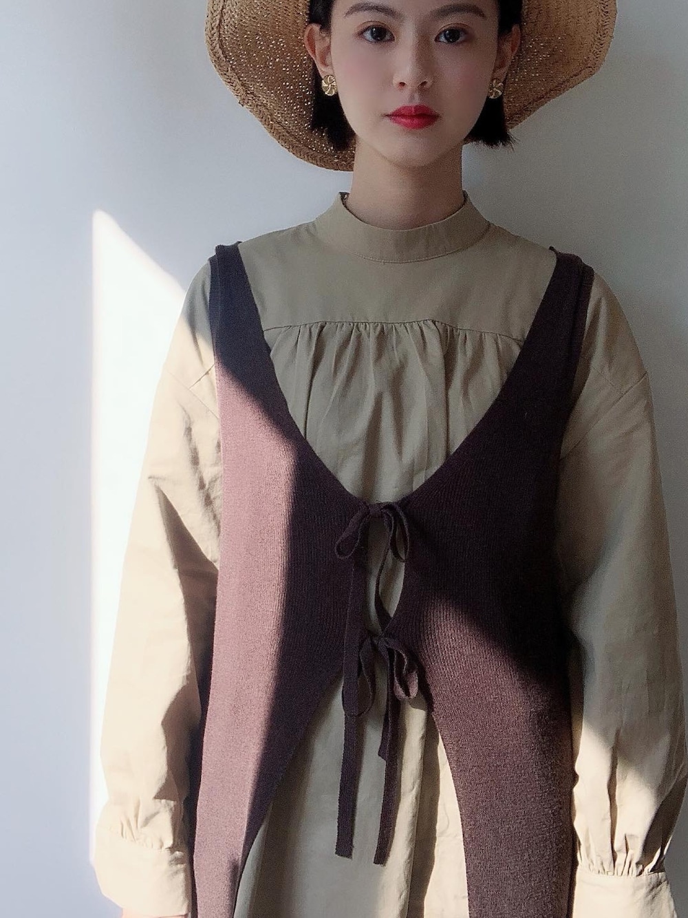 「SENSE OF PLACE by URBAN RESEARCHのアイテム（ワンピース/ドレス、ブラウン系）」を使った、Jammyさん（レディース・163cm）の冬コーディネートの1枚目の写真