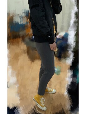 「CONVERSE（コンバース）のアイテム（ブルゾン）」を使った、渣无此人さん（レディース・167cm）の春コーディネート