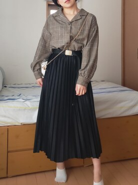 黒プリーツスカート の人気ファッションコーディネート Wear