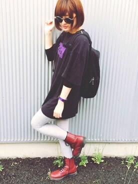 「アイテム（腕時計、パープル系）」を使った、りえさん（レディース・160cm）の夏コーディネート