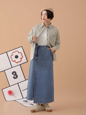 「ADER（アデル）のアイテム」を使った、Una Yangさん（レディース・157cm）の春コーディネート