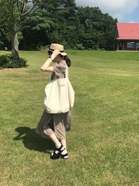 「ダニエルウェリントン」｜「アイテム（ワンピース/ドレス）」を使った、umさん（レディース・155cm）の夏コーディネート