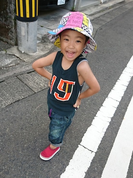 「F.O.KIDS（エフオーキッズ）のアイテム（タンクトップ）」を使った、あたらさん（キッズ・100cm）の冬コーディネート