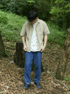 「Lands' End（ランズエンド）のアイテム（パンツ）」を使った、steez【オンライン古着屋】さん（メンズ・176cm）の夏コーディネート