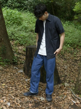 「Lands' End（ランズエンド）のアイテム（パンツ）」を使った、steez【オンライン古着屋】さん（メンズ・176cm）の夏コーディネート