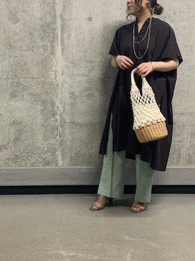 「アップヘア」｜「アイテム（アクセサリー）」を使った、doudouyukieさん（レディース・152cm）の夏コーディネート