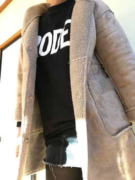 「しまむら（シマムラ）のアイテム（ムートンコート）」を使った、まぁみさん（レディース・169cm）の冬コーディネート