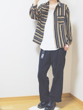 「08sircus（ゼロエイトサーカス）のアイテム（パンツ）」を使った、さとりさん（メンズ・173cm）の春コーディネート