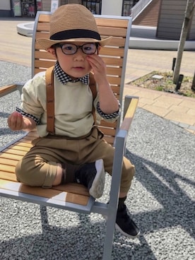 「アイテム（サスペンダー）」を使った、riiririiさん（キッズ・90cm）の春コーディネート