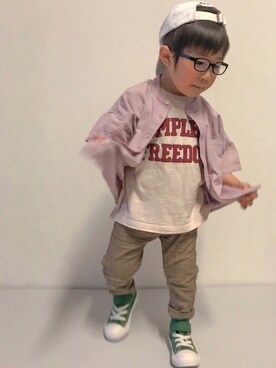 「Daddy Oh Daddy（ダディーオーダディー）のアイテム」を使った、riiririiさん（キッズ・90cm）の春コーディネート