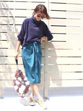 「M y u（ミュー）のアイテム」を使った、miyuさん（レディース・158cm）の秋コーディネート