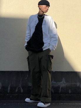 「RICK OWENS」｜「アイテム（スウェット）」を使った、Kさん（メンズ・176cm）の冬コーディネート