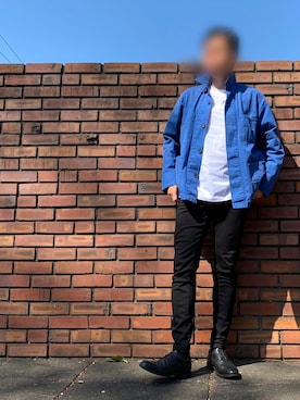 「アイテム（カバーオール）」を使った、denさん（メンズ・165cm）の春コーディネート