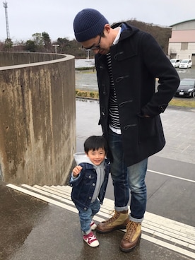 「Saturdays NYC（サタデーズ ニューヨークシティ ）のアイテム（ニットキャップ/ビーニー）」を使った、ISDさん（メンズ・173cm）の冬コーディネート