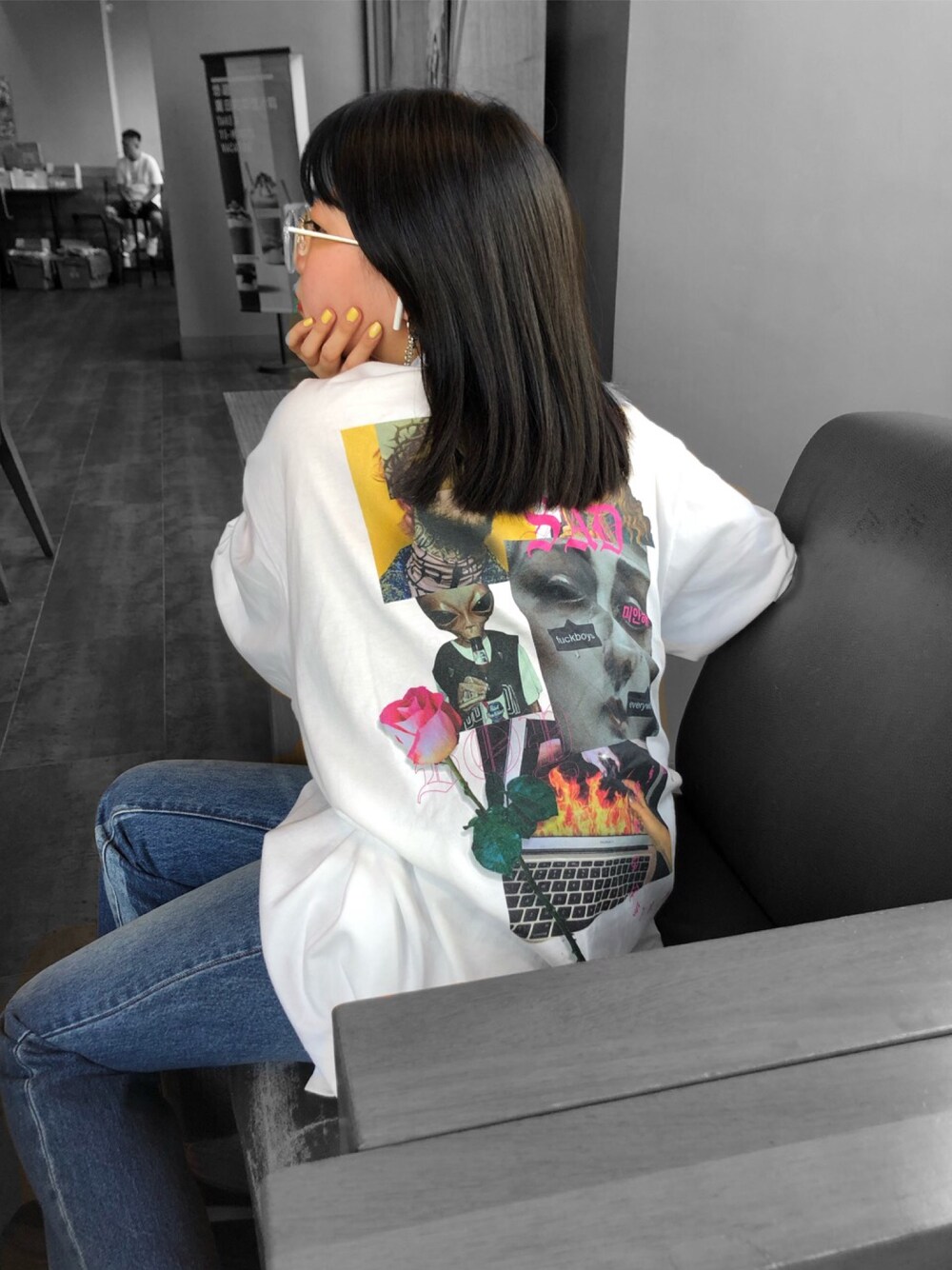 「LEGENDAのアイテム（Tシャツ/カットソー、ホワイト系）」を使った、蓉さん（レディース・153cm）の夏コーディネートの1枚目の写真