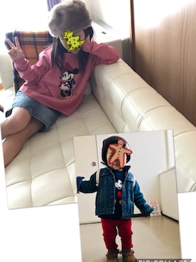 「きょうだい」｜「アイテム（帽子）」を使った、wakanaさん（キッズ・90cm）の冬コーディネート
