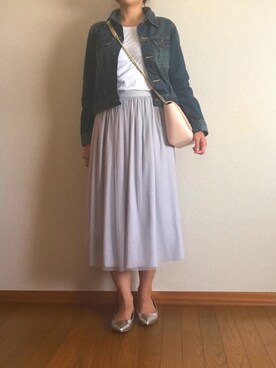 「URBAN RESEARCH ROSSO WOMEN（アーバンリサーチ　ロッソ）のアイテム（デニムジャケット）」を使った、POCHAさん（レディース・157cm）の秋コーディネート