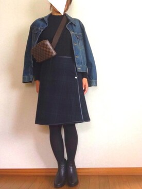 「URBAN RESEARCH ROSSO WOMEN（アーバンリサーチ　ロッソ）のアイテム（デニムジャケット）」を使った、POCHAさん（レディース・157cm）の秋コーディネート
