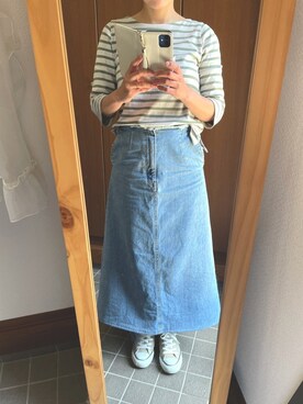 「URBAN RESEARCH ROSSO（アーバンリサーチロッソ）のアイテム（トップス、グリーン系）」を使った、POCHAさん（レディース・157cm）の春コーディネート