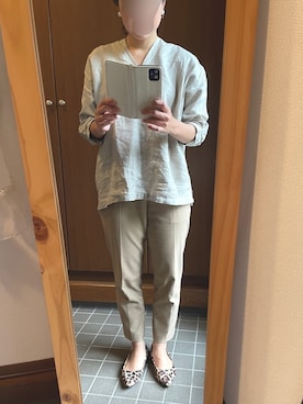 「URBAN RESEARCH DOORS（アーバンリサーチドアーズ）のアイテム（シャツ/ブラウス、グリーン系）」を使った、POCHAさん（レディース・157cm）の春コーディネート